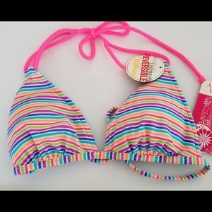 3/$25 reversible triangle bikini top multi color